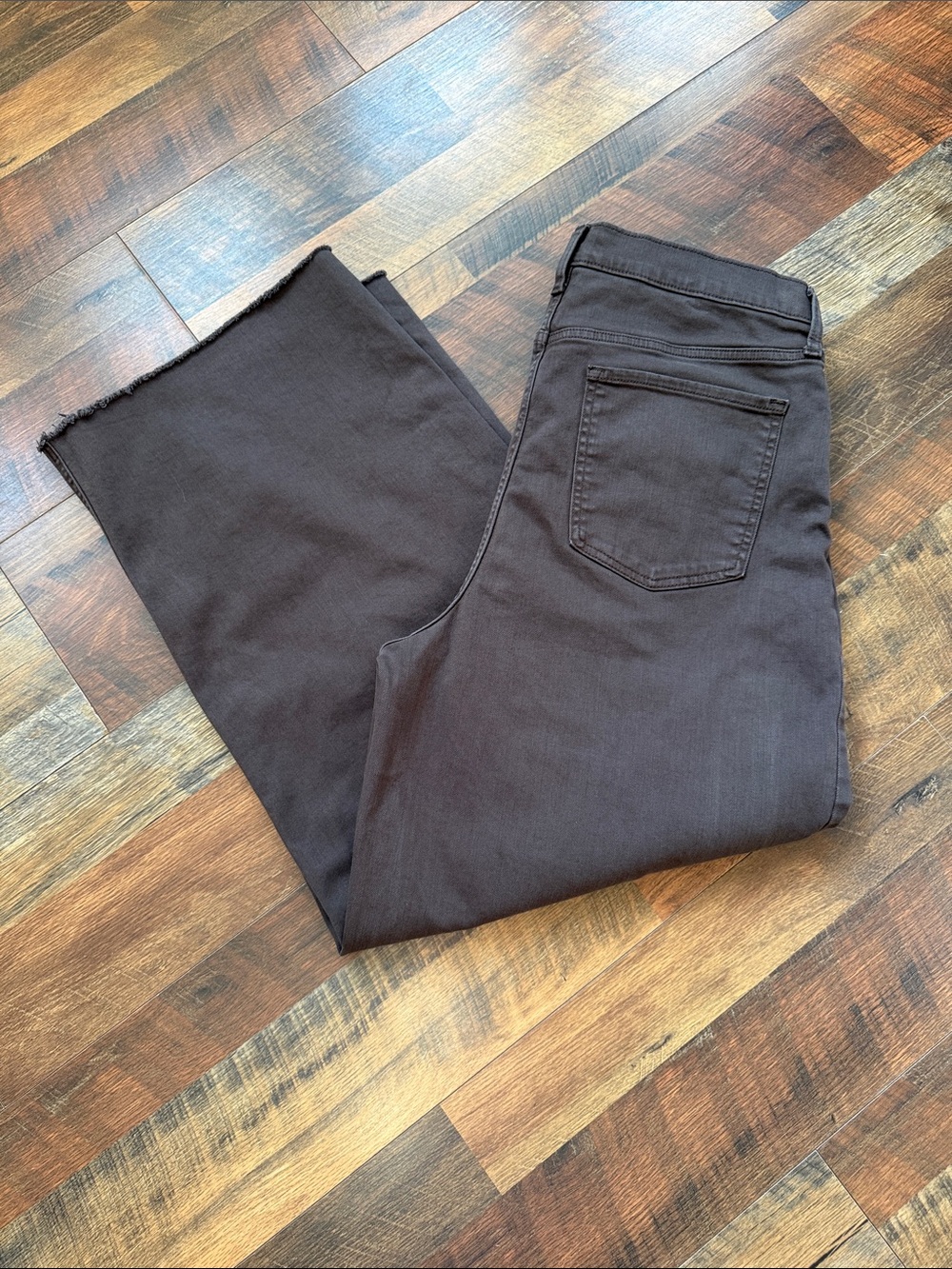 Banana Republic Wide Leg Crop Jeans 32/14 Tall Truffle Brown High Rise Pleated